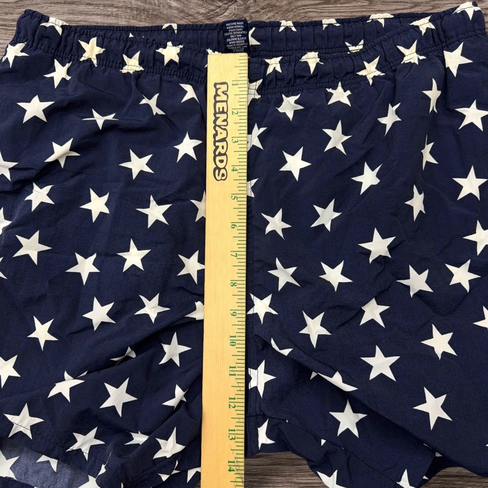 Vtg Lands End Swim Trunks Mens M 32-34 Navy Blue White Star Mesh Lining USA Made - Picture 9 of 12
